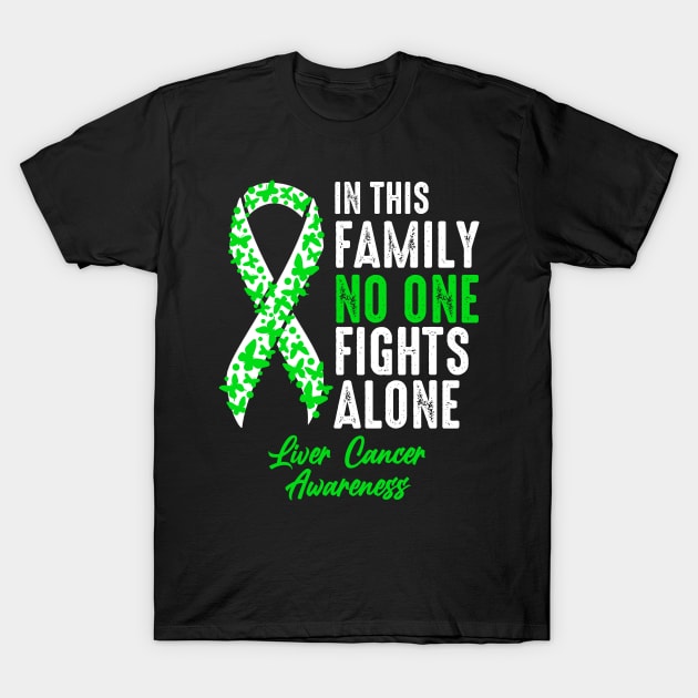 No One Fights Alone Liver Cancer Awareness T-Shirt by JB.Collection